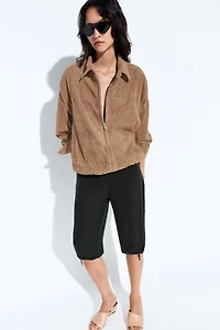Suede bomber jacket