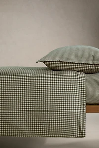 CHILDREN'S GINGHAM FLANNEL FITTED SHEET