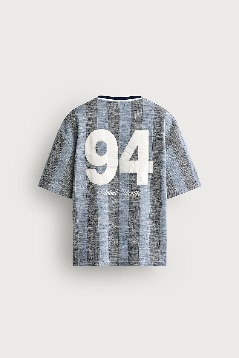 RETRO SOCCER JACQUARD EMBROIDERED SWEATSHIRT