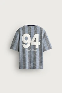 RETRO SOCCER JACQUARD EMBROIDERED SWEATSHIRT
