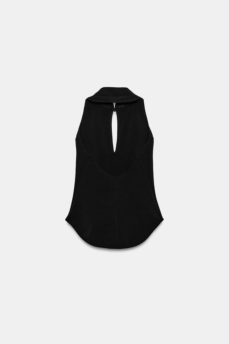 HALTER NECK FROG FASTENING TOP