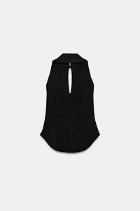 HALTER NECK FROG FASTENING TOP