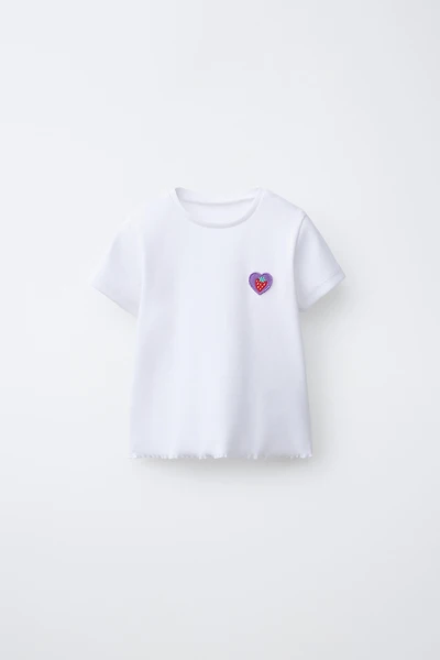 T-SHIRT CÔTELÉ À PIÈCE