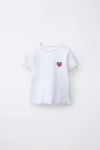 T-SHIRT CÔTELÉ À PIÈCE