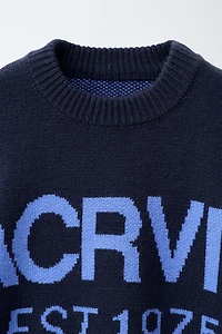 JACQUARD KNIT TEXT SWEATER
