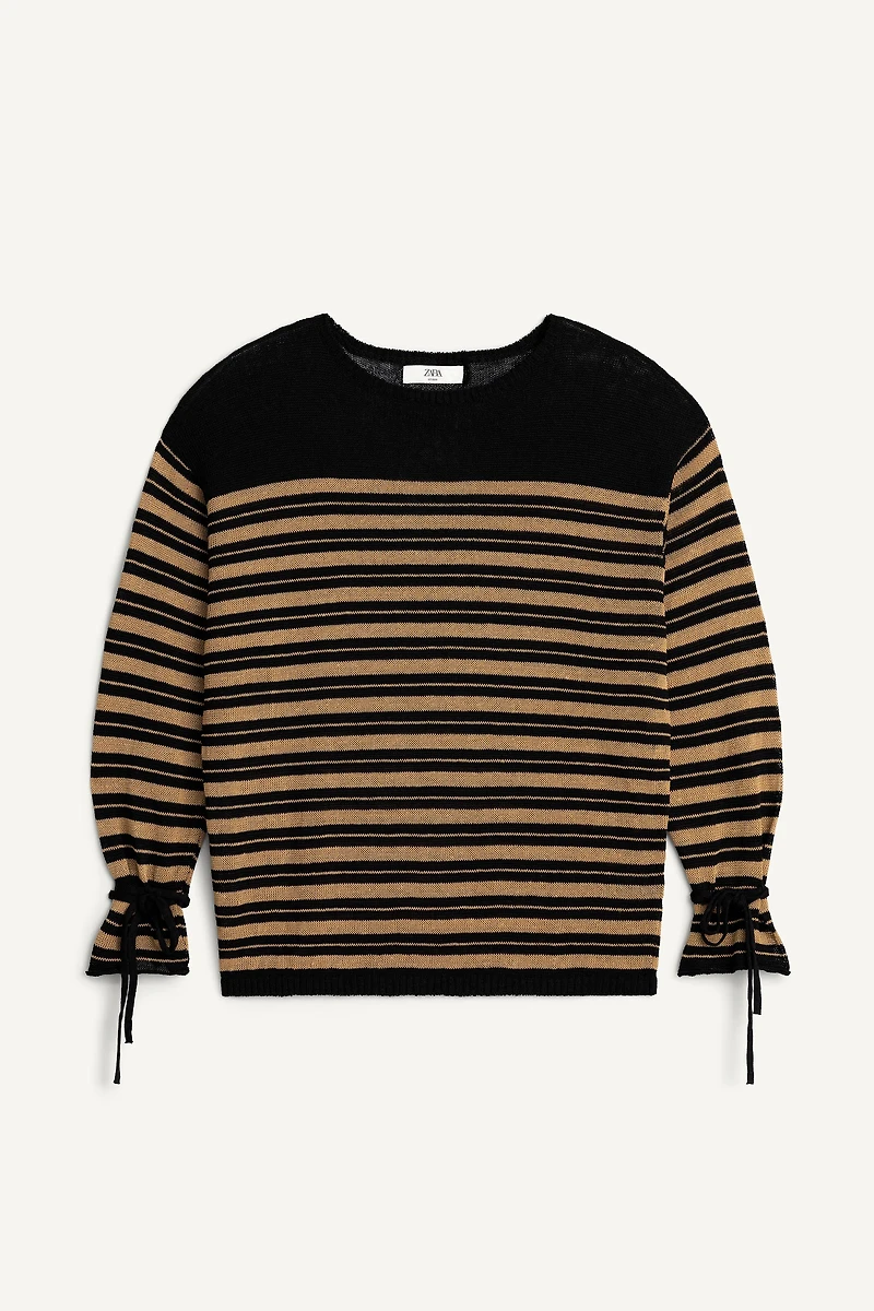 STRIPED LINEN - VISCOSE JUMPER