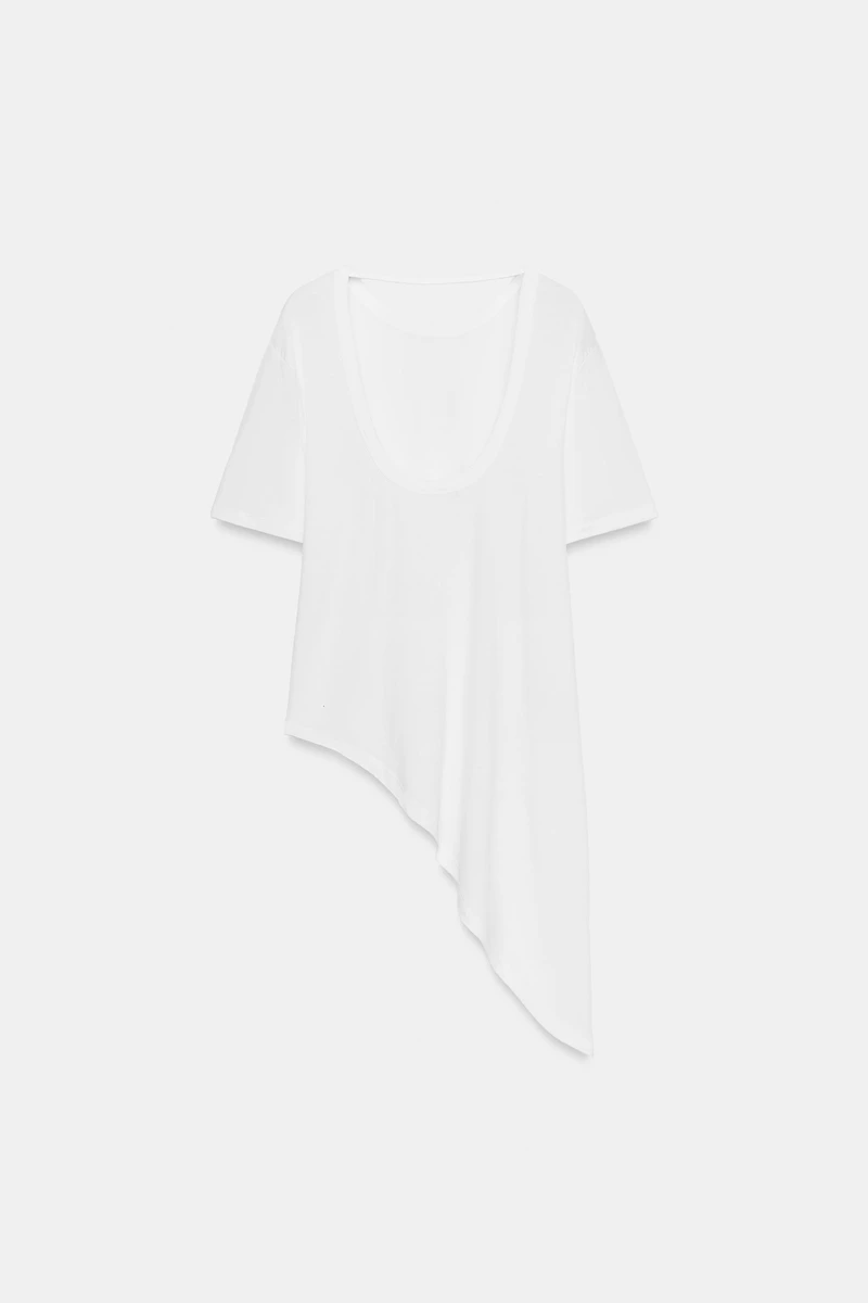 ASYMMETRIC SHORT SLEEVE TOP