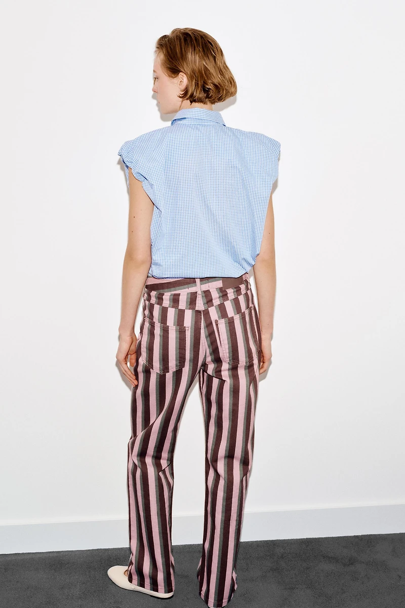 JEAN Z1975 DROIT TAILLE MI-HAUTE À RAYURES