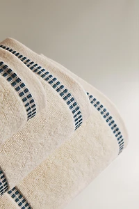 SERVIETTE DE BAIN BORDURE GÉOMÉTRIQUE