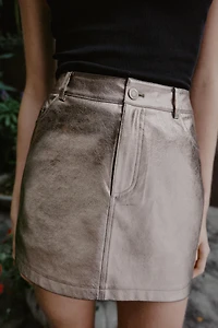FAUX LEATHER MINI SKIRT