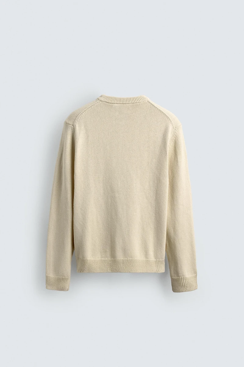 REGULAR FIT COTTON-LINEN CARDIGAN