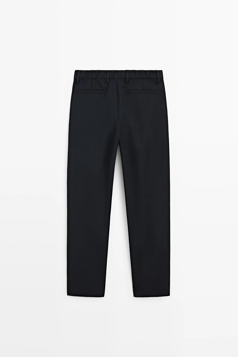 100% cool wool textured pants
