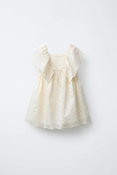 EMBROIDERED BUTTERFLY DRESS
