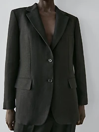 100% linen blazer with pockets