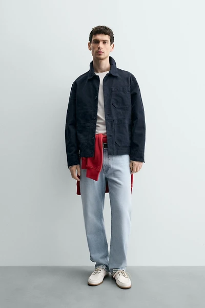 SURCHEMISE RELAXED FIT TOILE DÉLAVÉE
