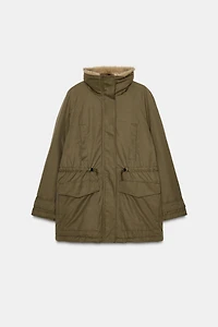 PARKA REMBOURRÉE INTÉRIEUR EFFET FOURRURE