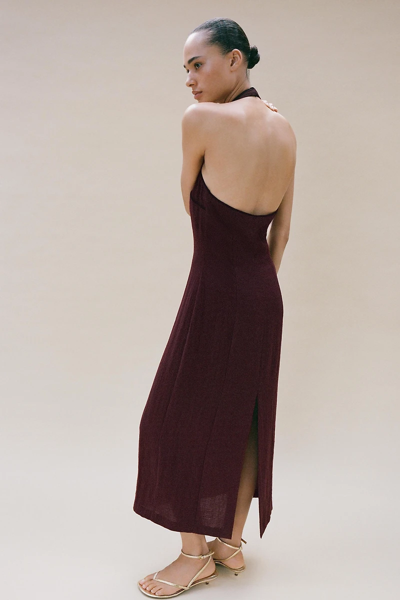 HALTER FROG FASTENING DRESS