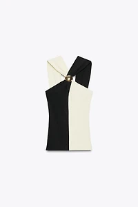 HALTER TOP WITH HARDWARE DETAIL