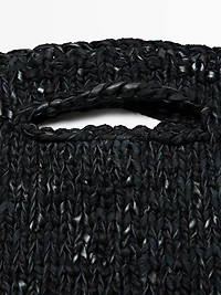 Mid-size crochet knit leather bag - LIMITED