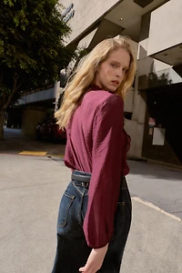 BLOUSE À POIS AVEC VOLANTS