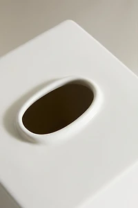 CREAM CERAMIC TISSUE BOX