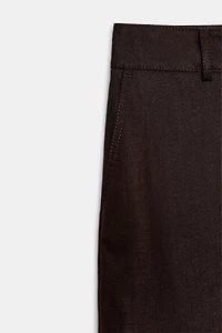 LINEN BARREL PANTS