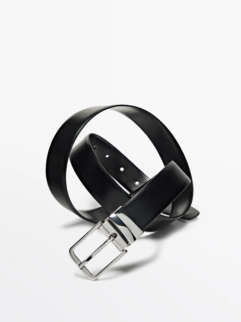 Reversible nappa leather belt