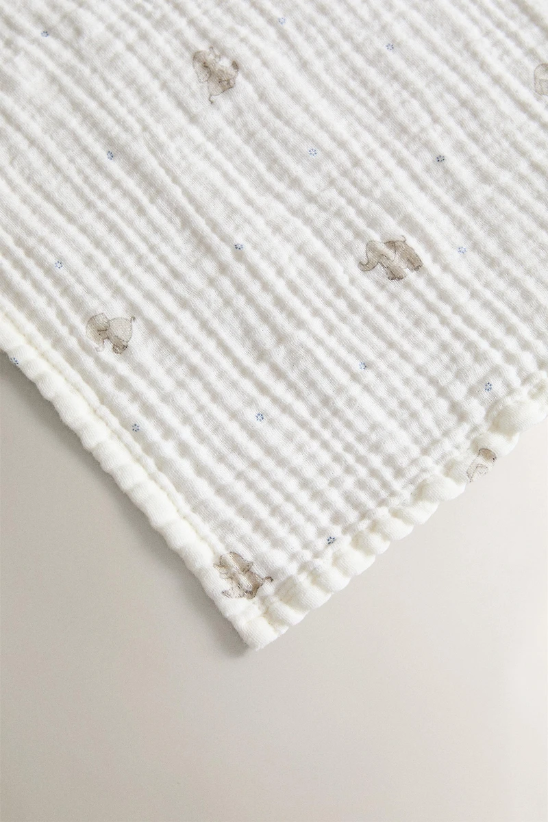 DRAP PLAT ENFANT GAZE ÉLÉPHANT