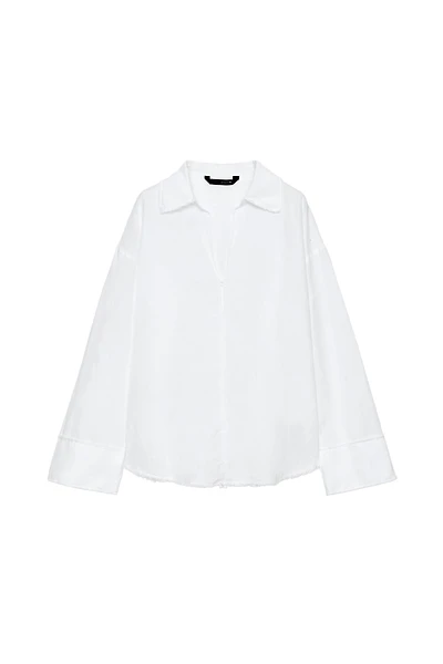 ZW COLLECTION FRINGED LINEN SHIRT
