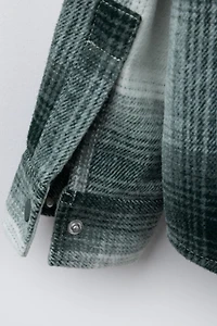 PLAID OVERSHIRT WITH REMOVABLE FLEECE HOOD