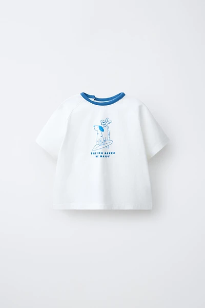 SURF DOG PRINT T-SHIRT