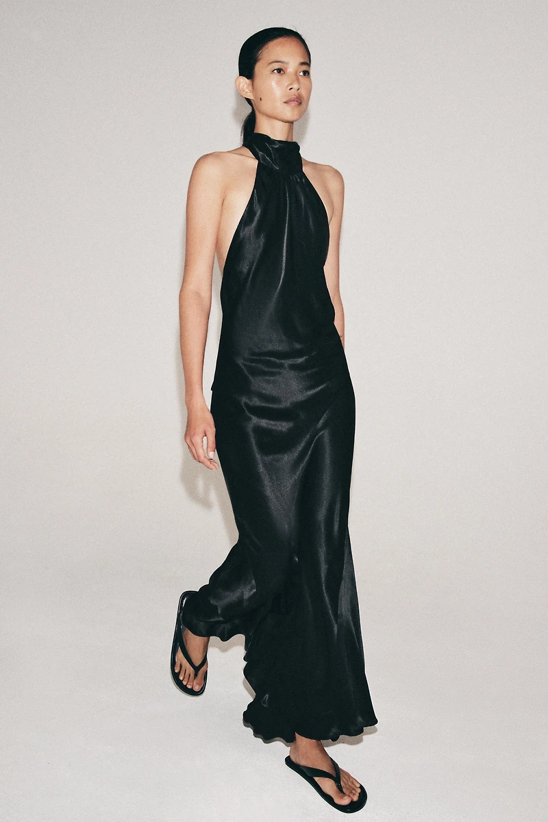 ZW COLLECTION SATIN EFFECT HALTER DRESS