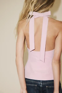 HALTER BACK BOW TOP