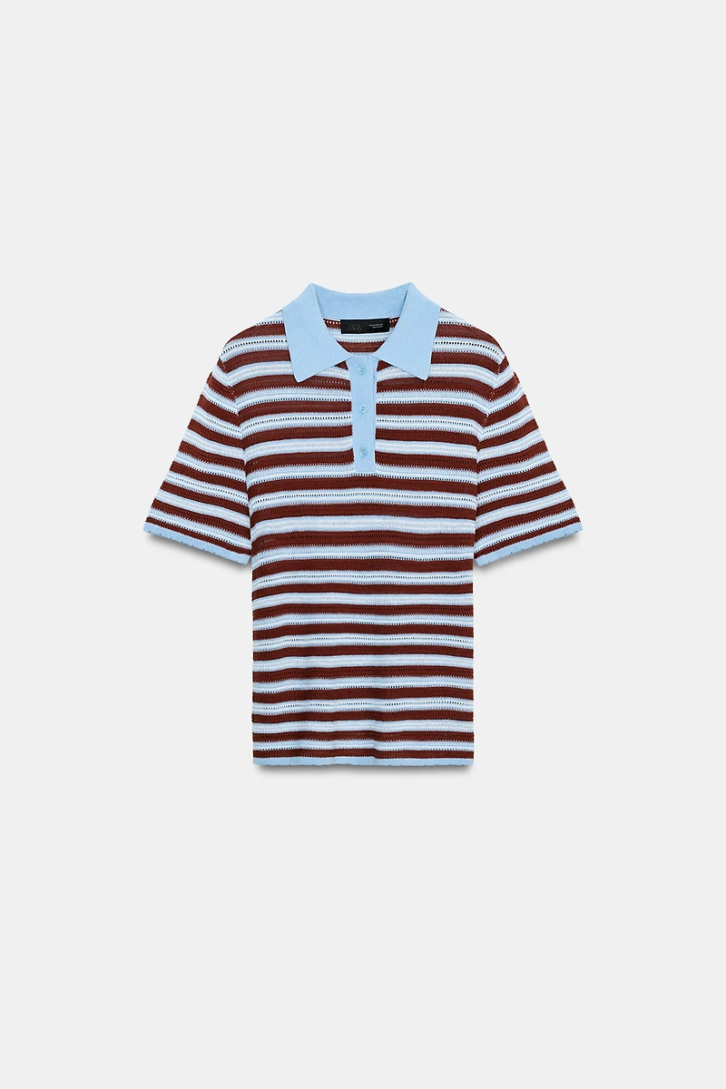 POLO EN MAILLE À RAYURES
