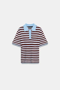 POLO EN MAILLE À RAYURES