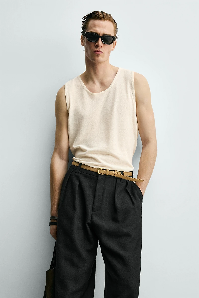 DÉBARDEUR EN TRICOT LIN - COTON