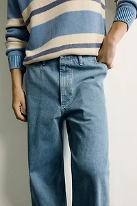 STRAIGHT FIT DENIM CHINO PANTS