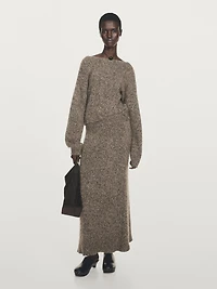 100% cashmere knit midi skirt