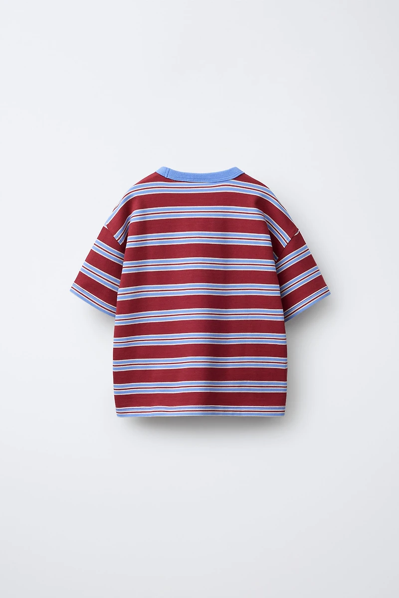 EMBROIDERED STRIPED T-SHIRT