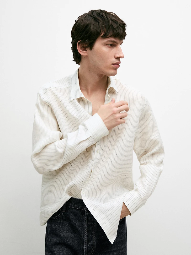 Chemise rayures lin