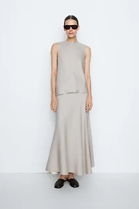 STUDIO Linen Blend Flounce Skirt