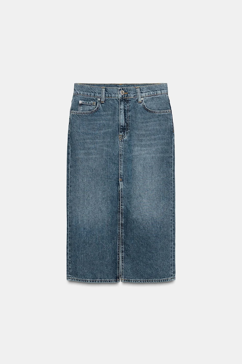 ZW COLLECTION DENIM SKIRT WITH SLIT