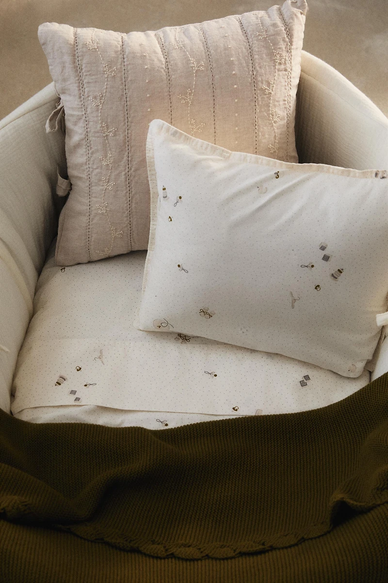 ENSEMBLE DRAPS MINI-LIT BÉBÉ IMPRIMÉ