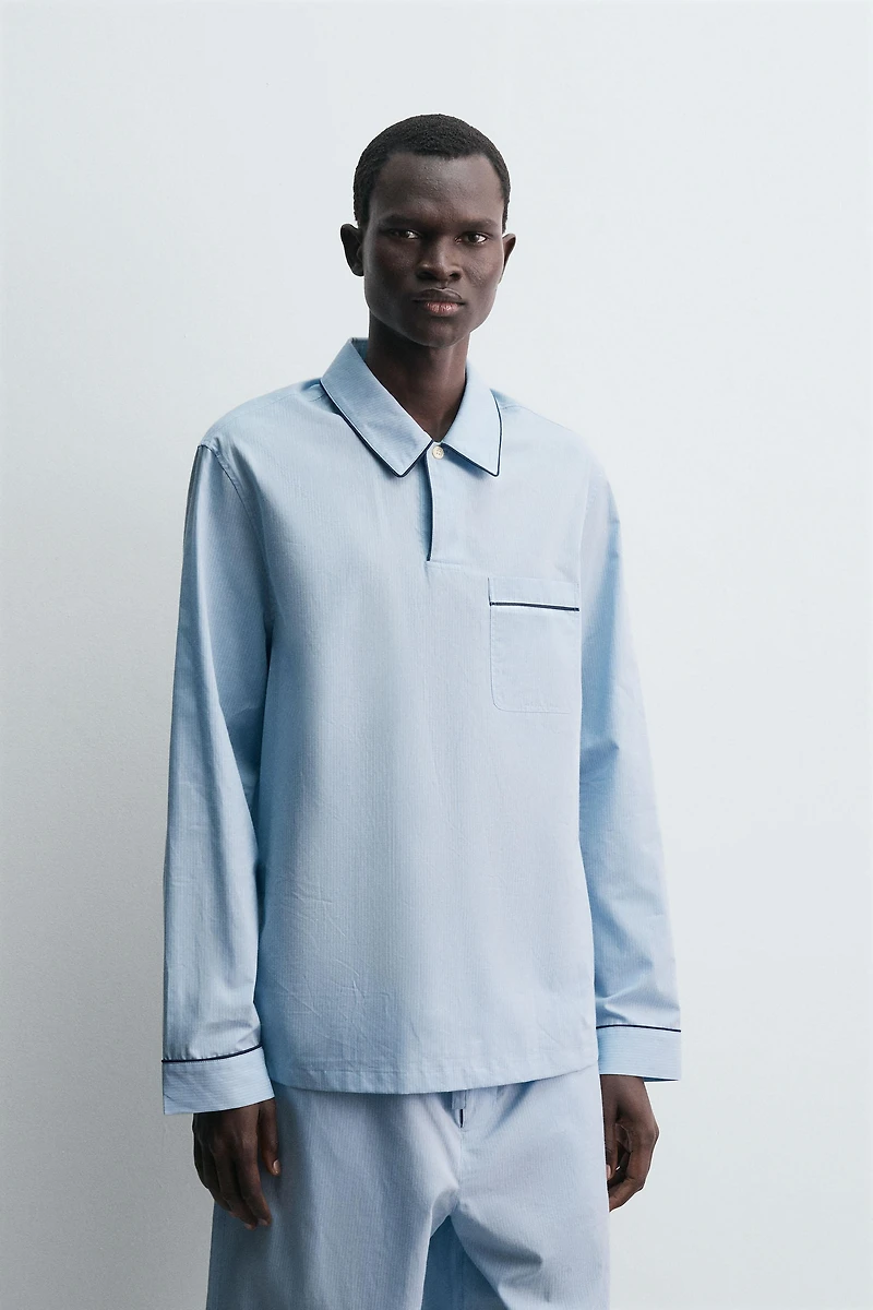 CHEMISE POLO PYJAMA JACQUARD