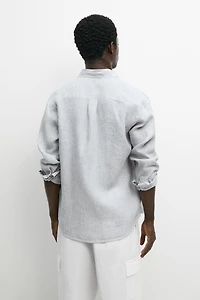 100% linen striped shirt