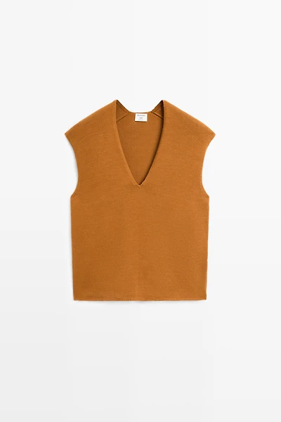 Gilet col en V 100 % coton - STUDIO
