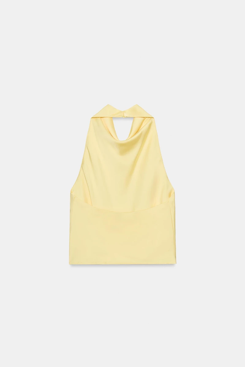 SATIN HALTER TOP