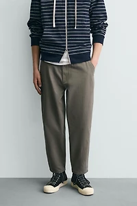 WASHED TAPERED FIT PANTS