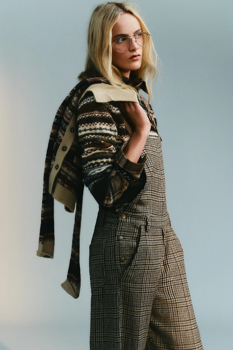 COMBINAISON LONGUE À CARREAUX AVEC LAINE