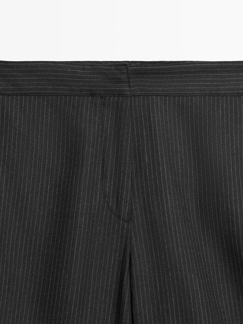 Flare fit pinstripe trousers